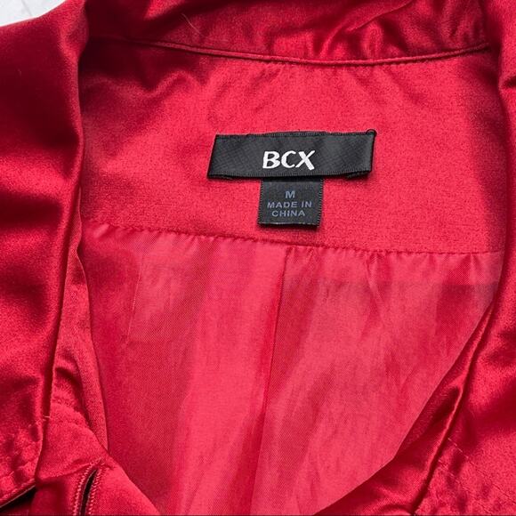 BCX mid length red jacket 3/4 flare sleeves pockets - Picture 10 of 13